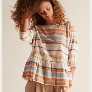 NWOT Anthropologie The Odells Shirring Peplum Blouse (M)